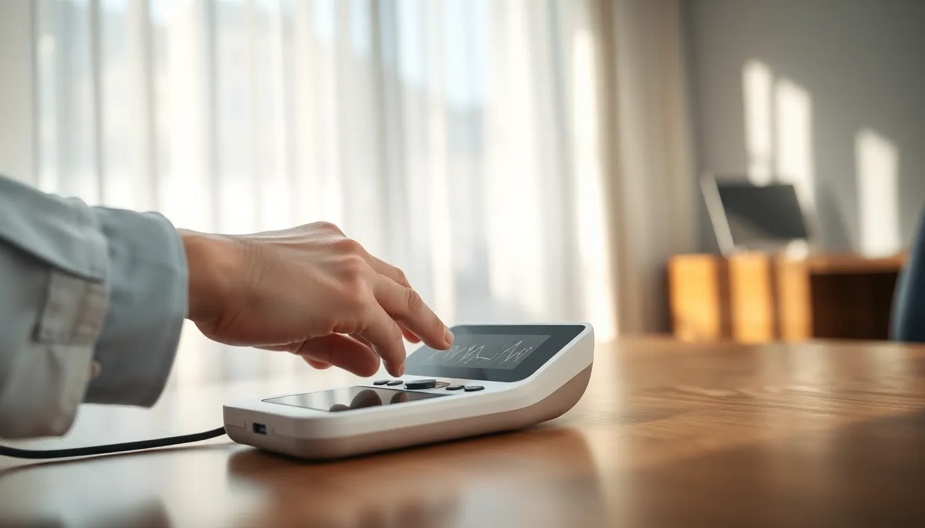 스마트워치로 심박수 측정하는 모습